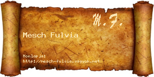 Mesch Fulvia névjegykártya